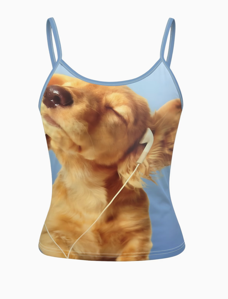 Women's Summer Casual Dog Pattern Camisole Vest